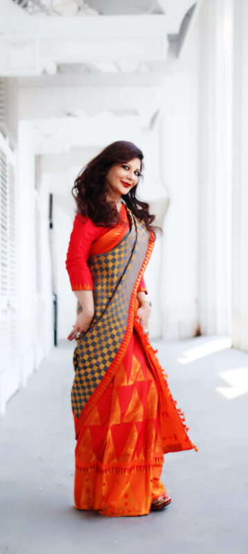 Golden Muga Silk Contemporary Style Handloom Traditional Dress / Mekhl –  korobidesign